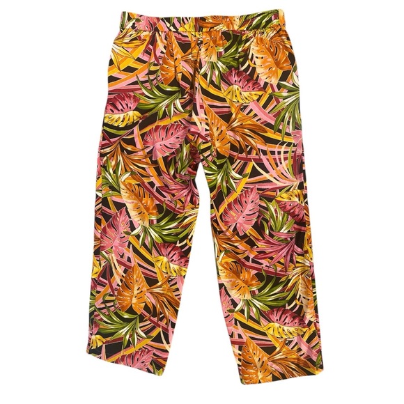 Ashley Stewart Pants Women’s 18 Vibrant Tropical Linen Blend Light Flowy Comfort - Picture 3 of 10